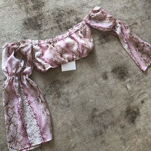 NWT Pink Snake Print Crop Top
